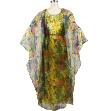 OEM Printed Floral Chiffon Dress Long Maxi Dresses For Ladys
